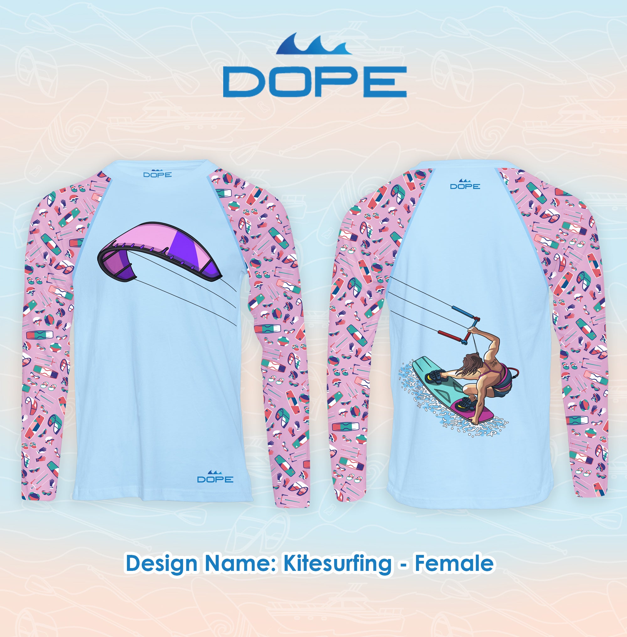 Kitesurfing - Long Sleeve Performance Female T-shirt